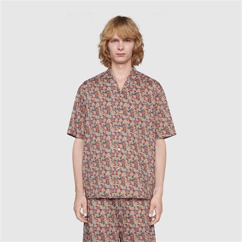 liberty floral bowling shirt by gucci|Gucci Liberty Floral Bowling Shirt In Multicolour .